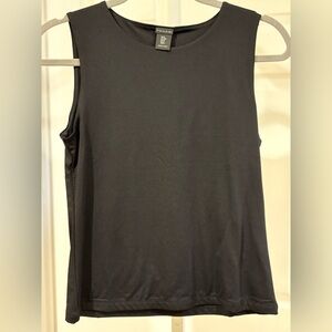 Tahari Solid Black Sleeveless Tank Top medium